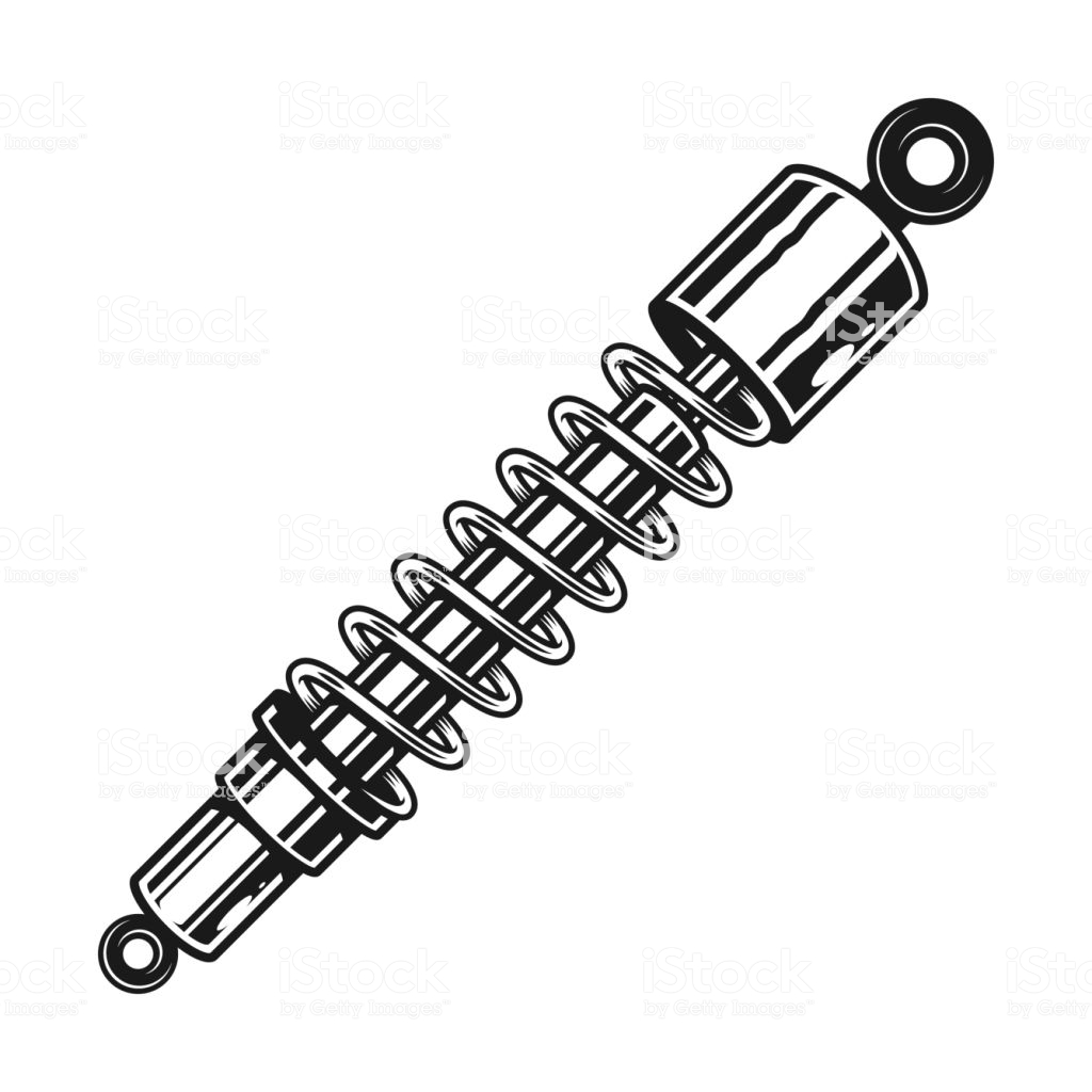 Shock absorber in monochrome style. Vector illustration
